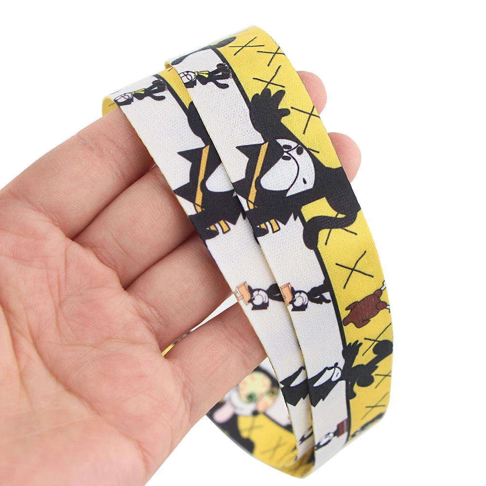 

JF0024 Cute Cat Card Cover Lanyard Neck Strap Rope For Cell Phone ID Card Badge Holder With Keychain Keyring