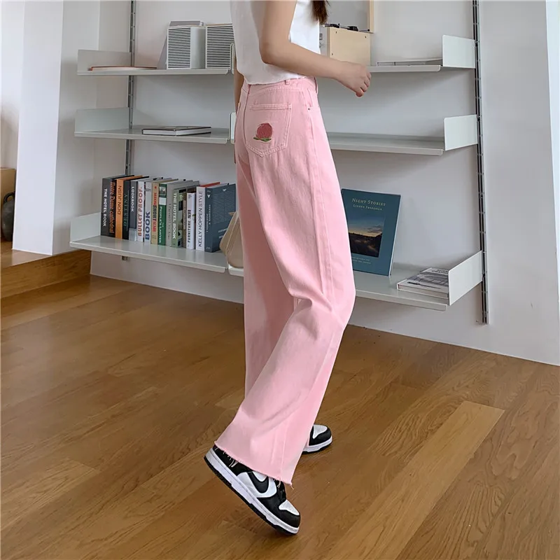Брюки PinkDenim Женские винтажные с широкими штанинами прямые длинные брюки в