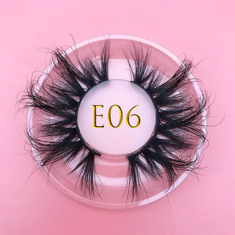 Mikiwi 25mm long 3D mink eyelash E05 extra length fluffy minklashes big dramatic volume eyelashes full strip cross false lashes | Красота и
