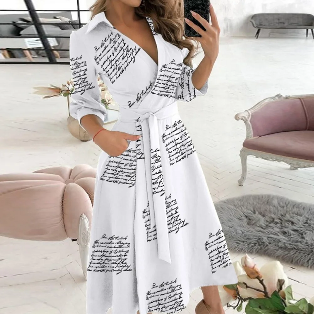 

Summer Dress Shirt 2021 Floral Vintage Beach Dress Women Sexy Bohemia Retro Belt Sundress Robe Femme Lady Vestidos De Mujer