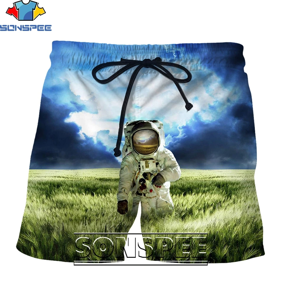 

SONSPEE 3D Printing Interstellar Astronaut Sci-fi Summer Men's/women's Sports Shorts Casual Beach Pants Popular Fashion Trend