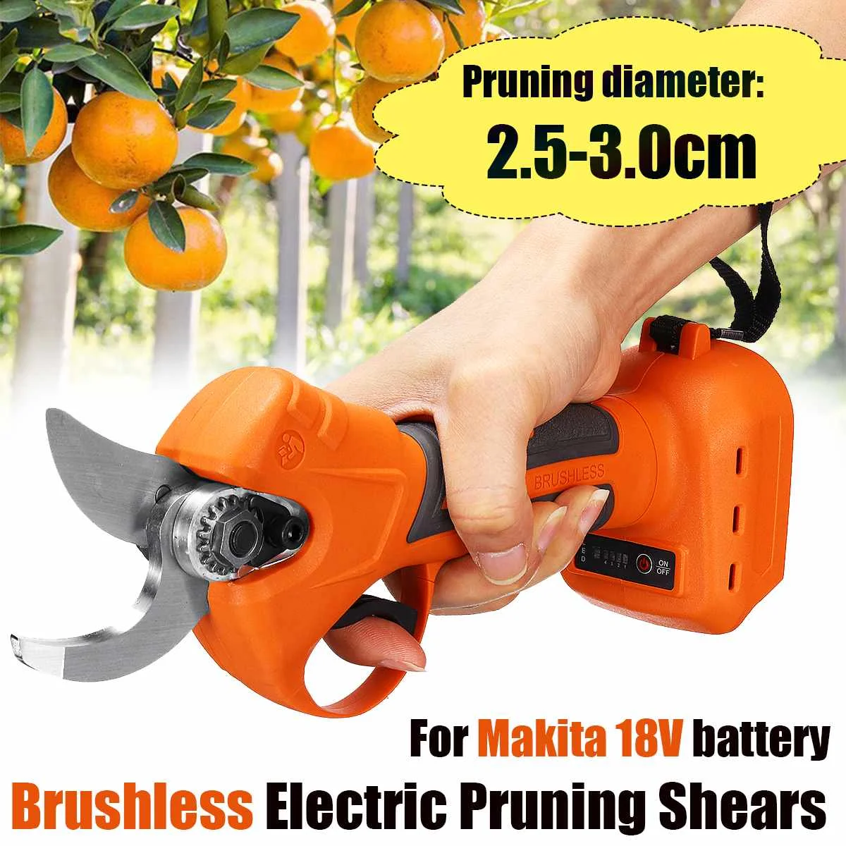 

Brushless Cordless Fruit Pruner Rechargeable Electric Pruning Shears Scissor Garden Orchard Branch Cutter for Makita 18V Battery