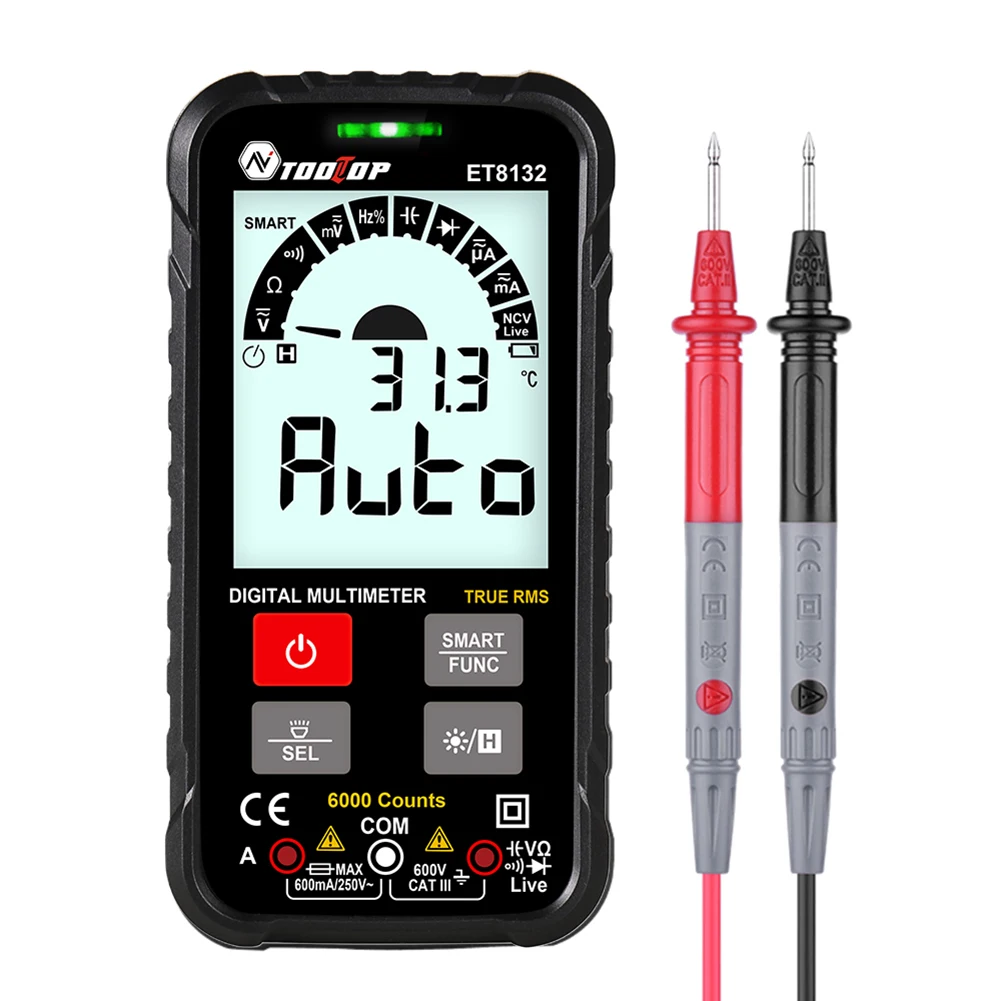 

2.88 inch LCD Display Screen Digital Multimeter AC/DC Voltage Current Resistance Meter Handheld Voltmeter Ammeter Ohm Tester