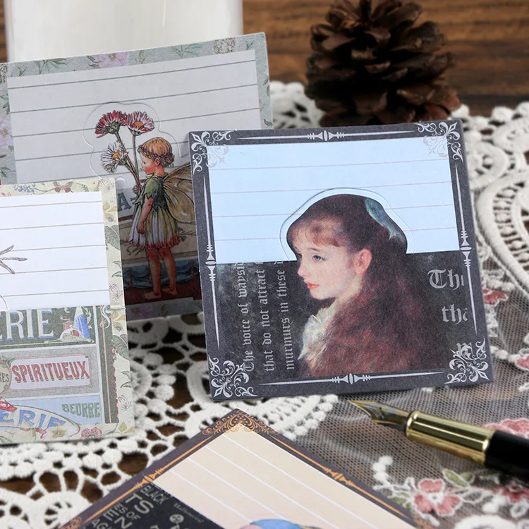 4 листа/набор креативная трехмерная карточка для сообщений в винтажном стиле Ван