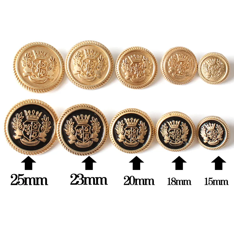 

20PCS Clothes Buttons Fashion Sewing Round Shape Metal Gold Ornament Diy Set for Men Women Blazer Coat Uniform Shirt