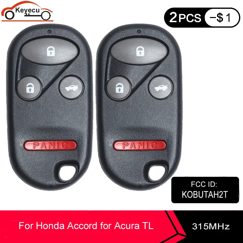 KEYECU 2 шт./лот дистанционный Автомобильный ключ 3 + 1 4 кнопочный брелок для Honda Accord 1998