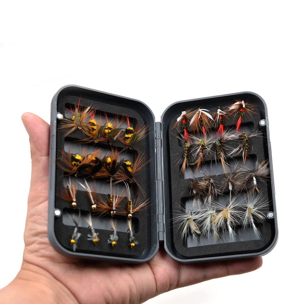 

MNFT 32Pcs/Box Trout Nymph Fly Fishing Lure Dry/Wet Flies Nymphs Ice Fishing Lures Artificial Bait with Boxed