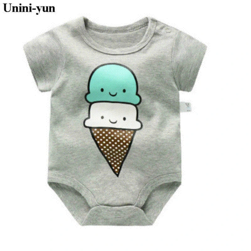 Черный New Summer Baby Girl Clothes Romper Short Sleeves Blue Newborn Baby Rompers Toddler Kids Outfits Baby Costume Girls Romper - Цвет: Черный