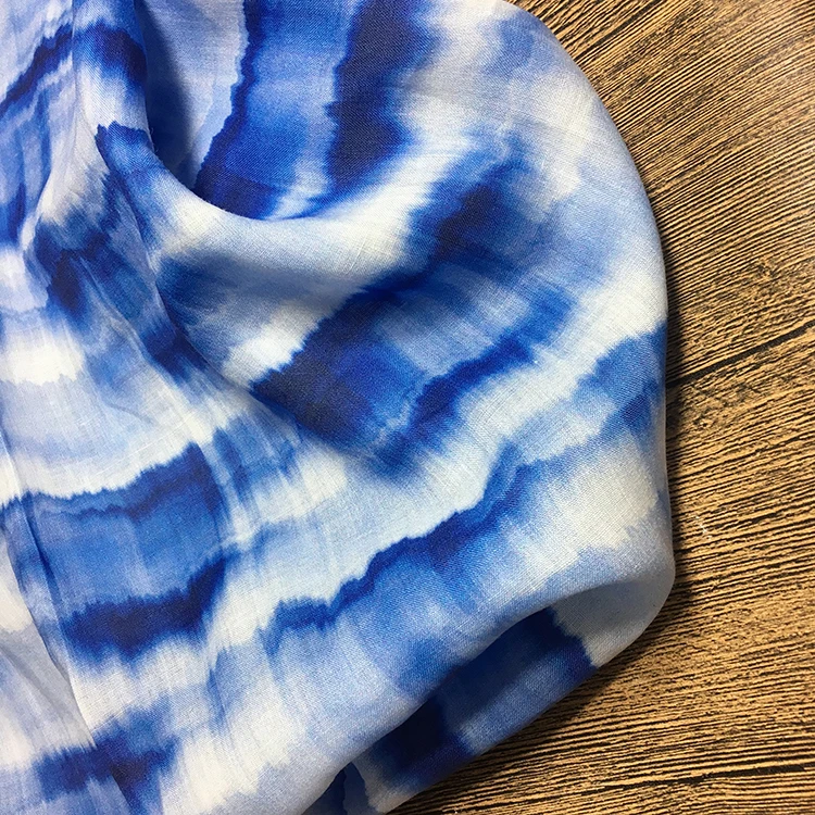 Галстук краска стиль батик принт ткань льняная хлопковая летняя рубашка платье