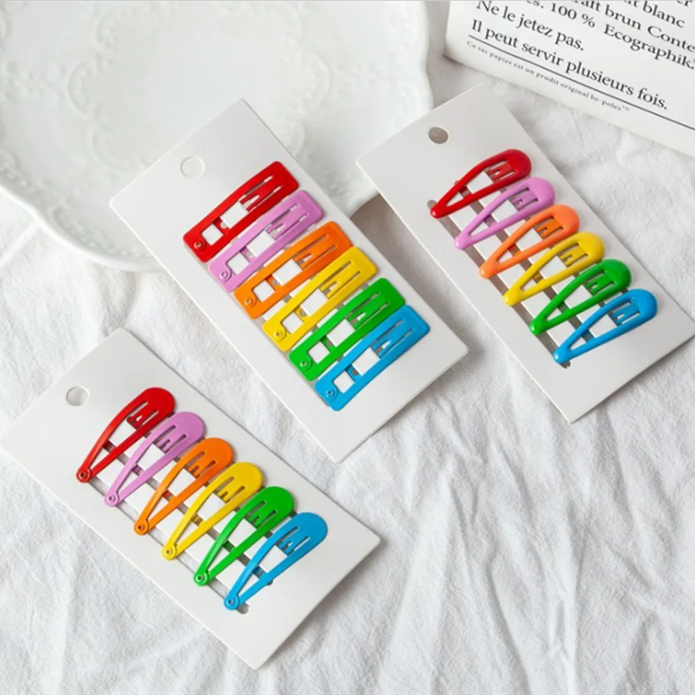 6 шт./партия яркие цвета заколка для волос милые девушки оснастки Заколки металл