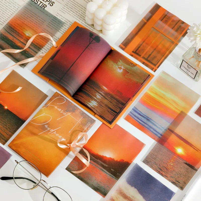 8 Designs 30Pcs/book Landscape Into A Book Series Notebook Creative Literary Ins Wind Background Material Paper Notes