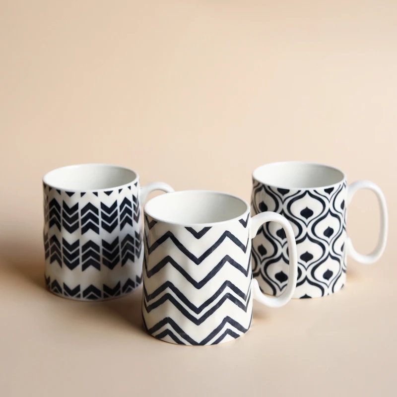 Coffe mugs Moroccan style wavy irregular trapezoidal ceramic mug | Дом и сад