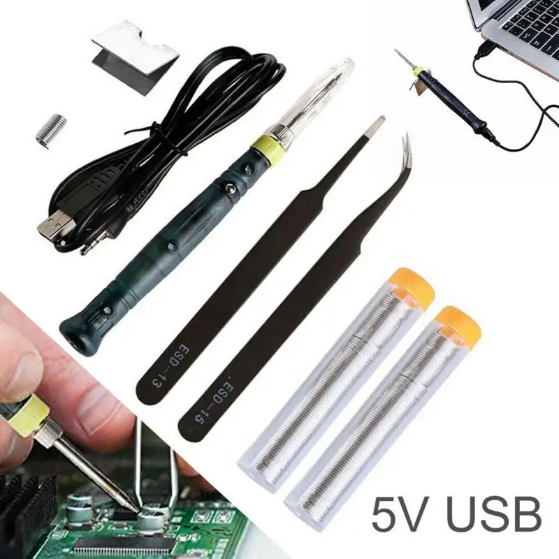 5V 8W USB Soldering Iron Professional Electric Soldering Irons Rapid Heating Tools For DIY Soldering Jobs With Indicator Light