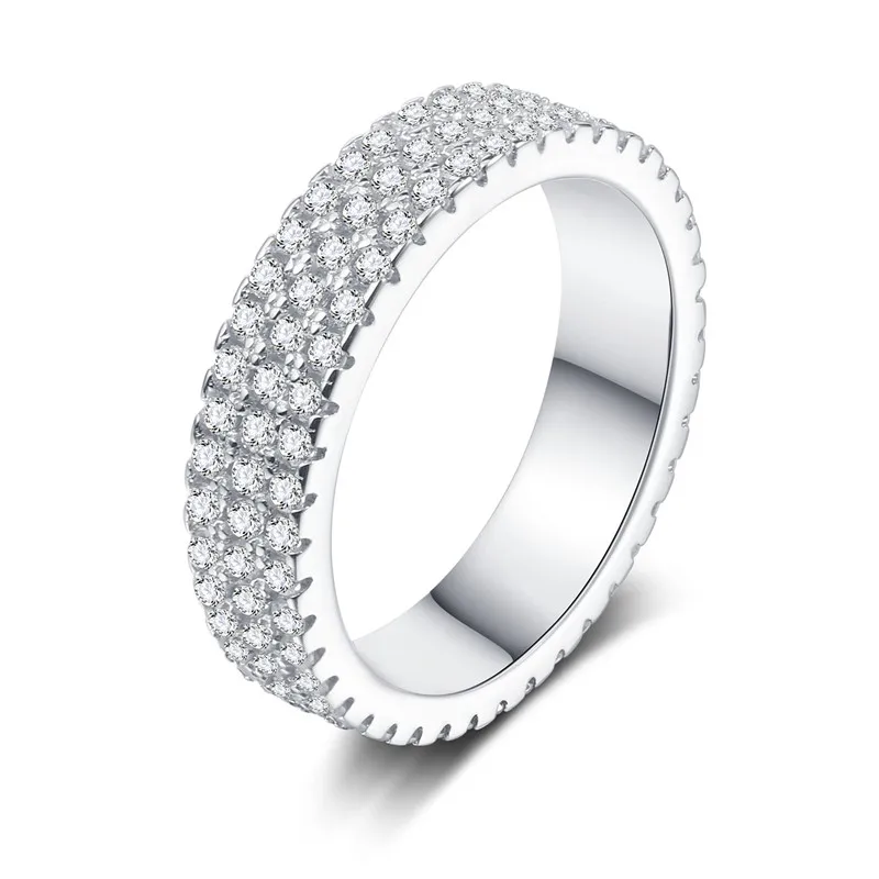 Фото Женское классическое кольцо из серебра 925 пробы ширина 7 мм свадебное с круглым