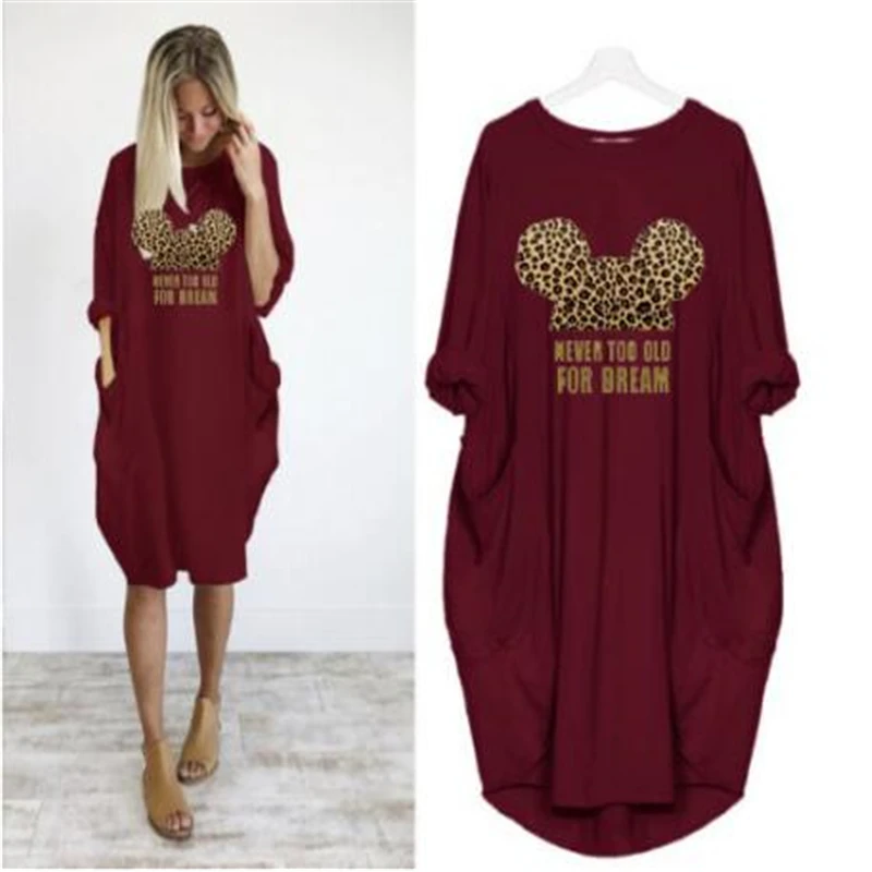 Disney с Микки-Маусом футболка Минни Маус платье для женщин летний спортивный