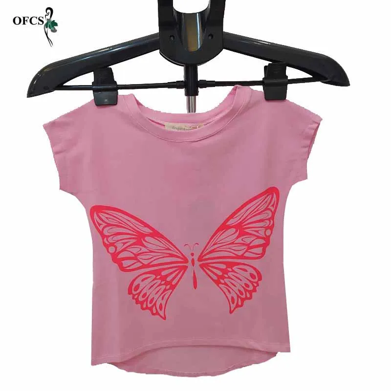 Лидер продаж футболка для девочек летнее платье с принтом бабочка 3D: модная