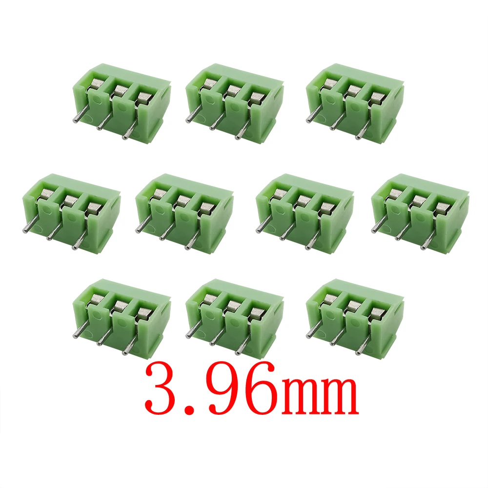 

Зеленая фотовысота 3,96 мм 3-контактный винтовой клеммный блок PCB разъем 3P 3,96 мм сращиваемые вставные клеммы блоки 300 в 10 А