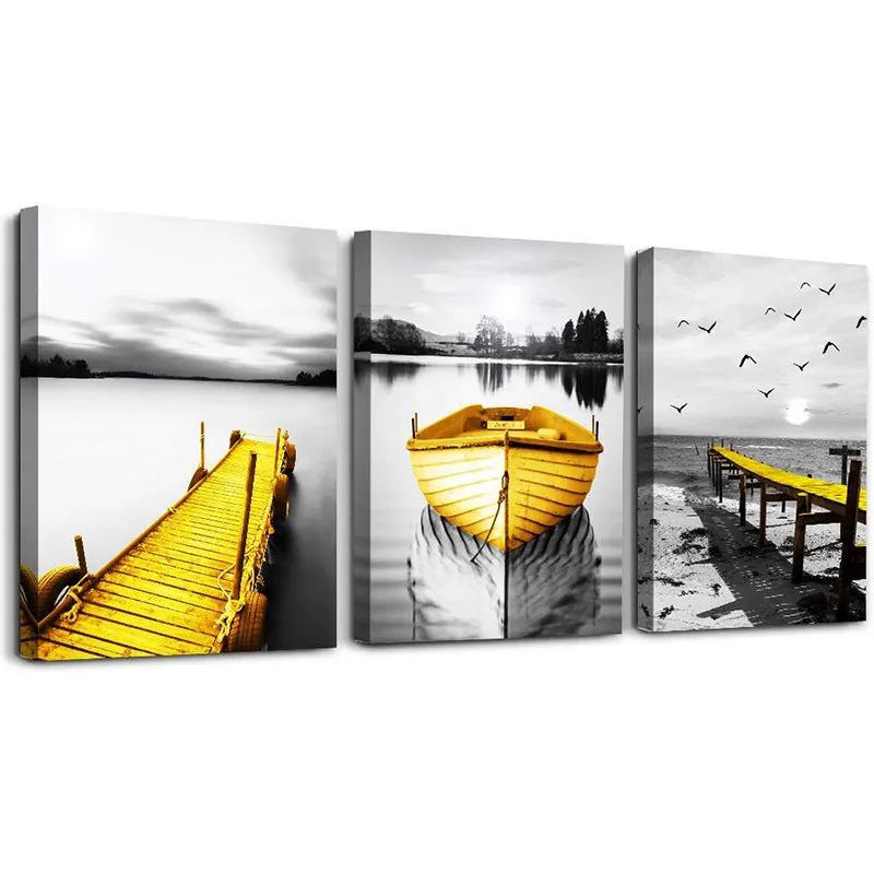 Черно белый пейзаж холст принты на стену искусство картины фотообои для гостиной