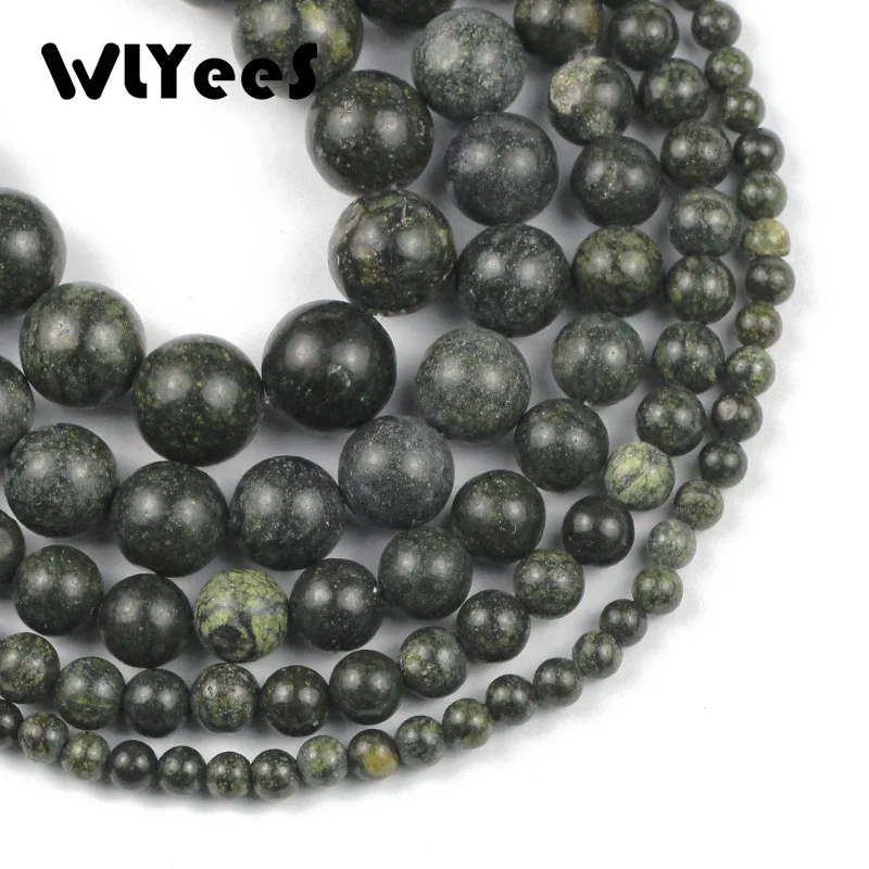Круглые бусины WLYeeS из натурального камня свободные с отверстием зеленых кубиков