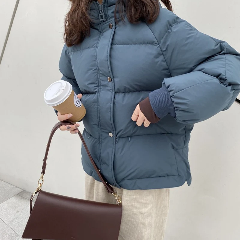 Women Winter Coat 2020 New Arrival Korean Style Hooded Warm Padded Puffer Woman Jacket Casual Beige Autumn Parkas Green Clothing