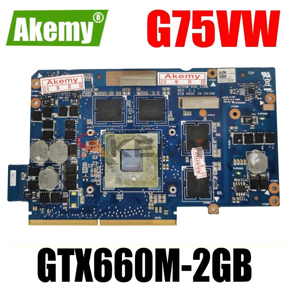 

AKEMY GTX660M-2GB Graphics Card Board For ASUS G75VW Laptop Motherboard (VGA_128B Video Original mainboard)