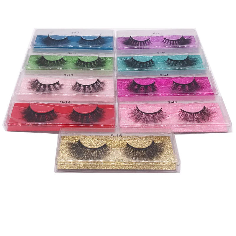 

5D synthetic mink long and soft artificial eyelashes, thick and natural, handmade, crossed and thin, wholesale