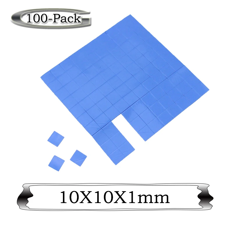 Силиконовая прокладка Gdstime синяя 10x10x1 мм толщина 100 см 0 1 шт.
