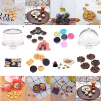 112 scale dollhouse miniature cookies mini chocolate snacks cookie jar pretend play food for doll house kitchen toy accessories