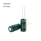 10 шт. алюминиевый электролитический конденсатор 330 мкФ 35 в 10*13 мм, радиальный электролитический конденсатор frekuensi tinggi