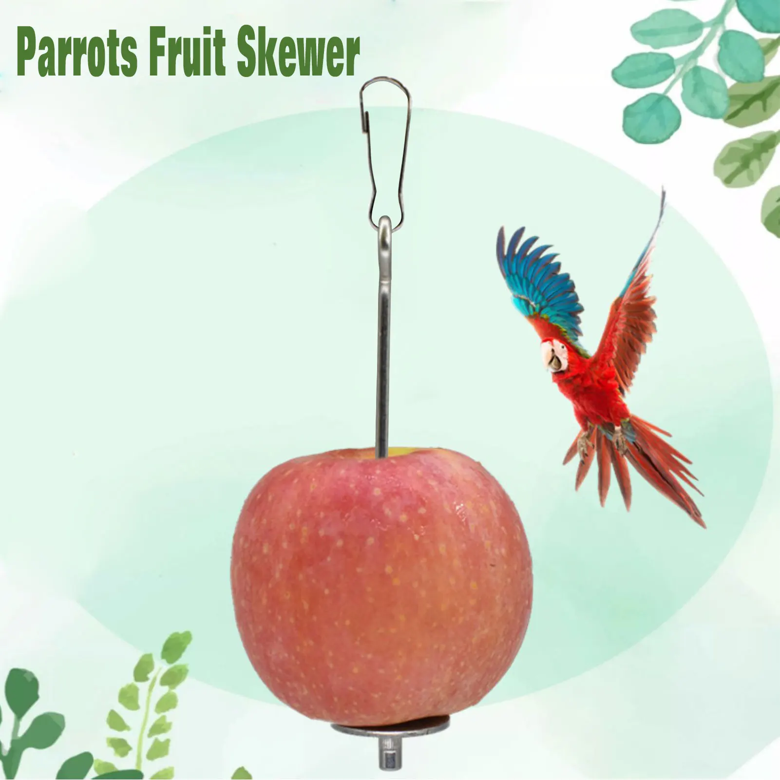 

Parrot Stainless Steel Fruit Fork Parrot Stand Birdcage Accessories Hook Large Parrot Supplies Bird Fruit Fork