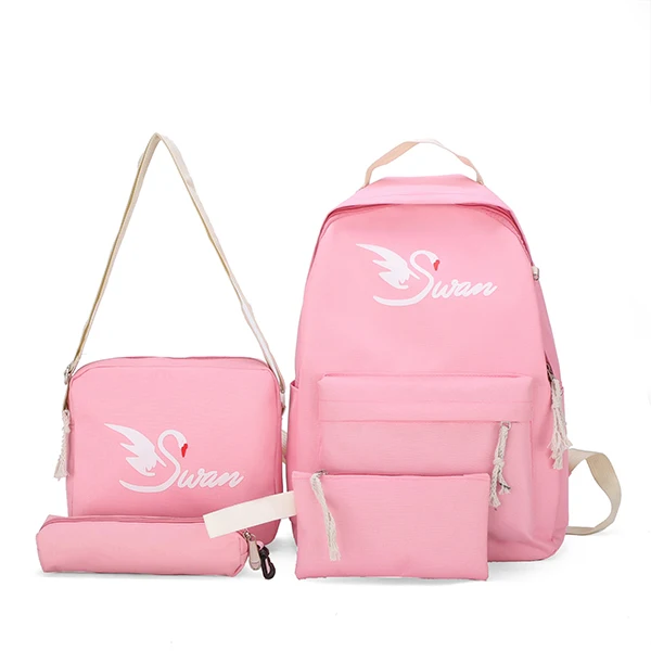 1 school bag JZYZQBX школьный рюкзак для девочек 4 шт./компл. школьная сумка для девочки студенческие рюкзаки холщовые школьные сумки mochila escolar - Цвет: 1 school bag