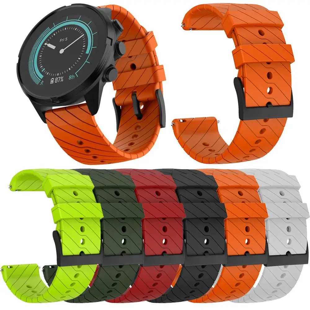 Ремешок силиконовый для Suunto9 Spartan Sport HR быстросъемный браслет Suunto 9 Baro резиновый