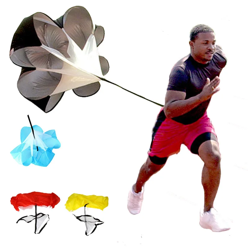 

56" Resistance Adjustable Speed Parachute Agility Training Umbrella Soccer Rope Running Chute Football Basketball Bodybuilding