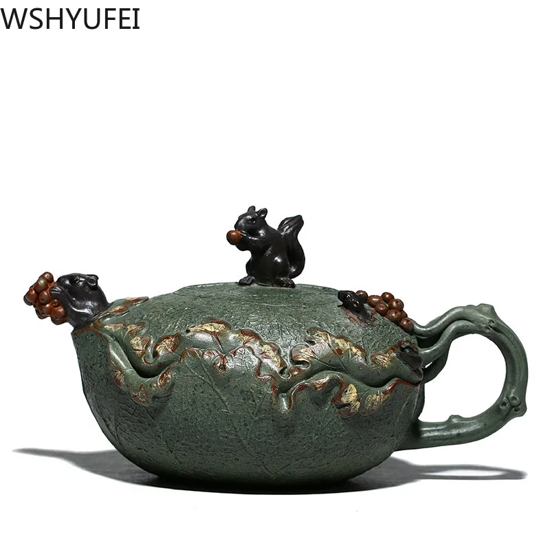 

Yixing tea pot purple clay teapots authentic beauty kettle Raw ore green clay Handmade Boutique Tea set Large capacity 620ml