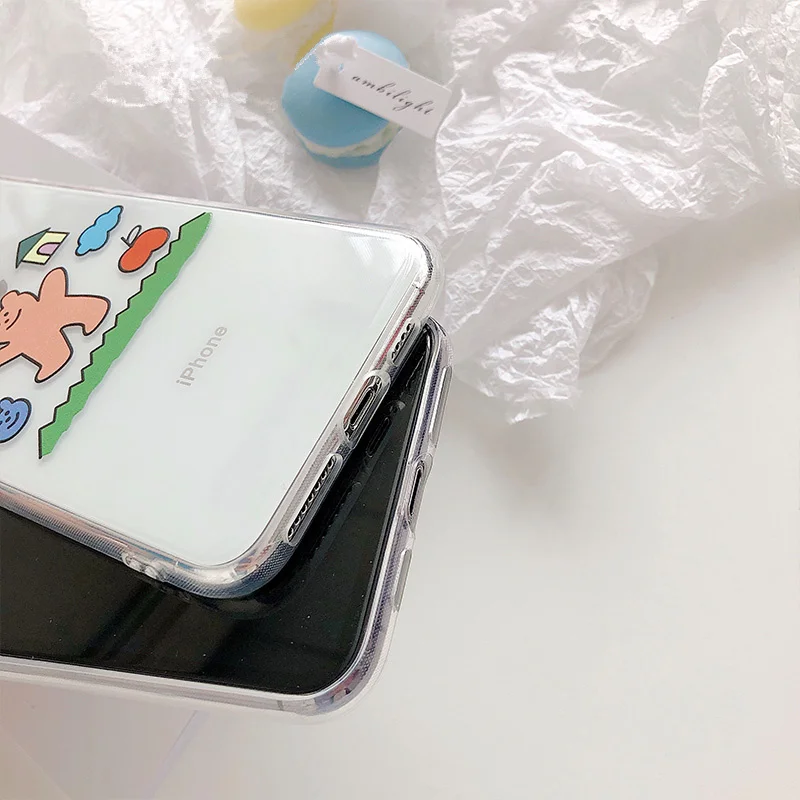 Korean phone case cartoon bear for iphone 11 Pro Max xs max xr x cover 6 6s 7 8 plus funda Charlie soft silicone tpu |