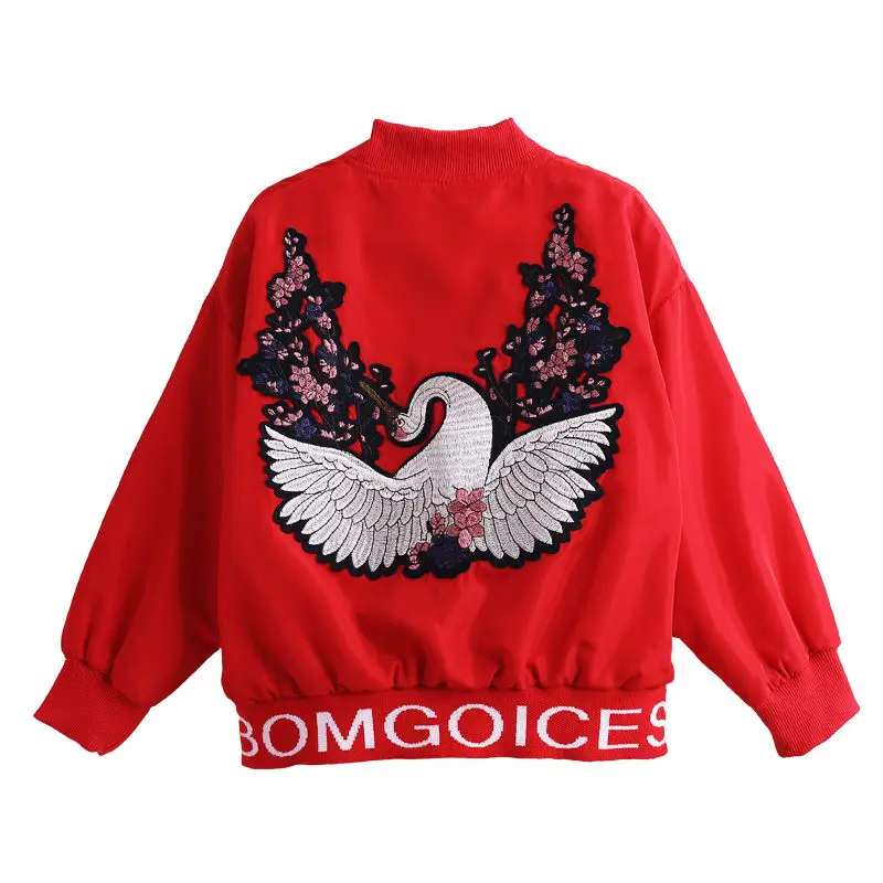 2020 Spring Autumn Thick Girls Jackets bird Kids Outerwear Letter Sport Hoodied Coats Children Clothing Teenager Trench Coat | Детская