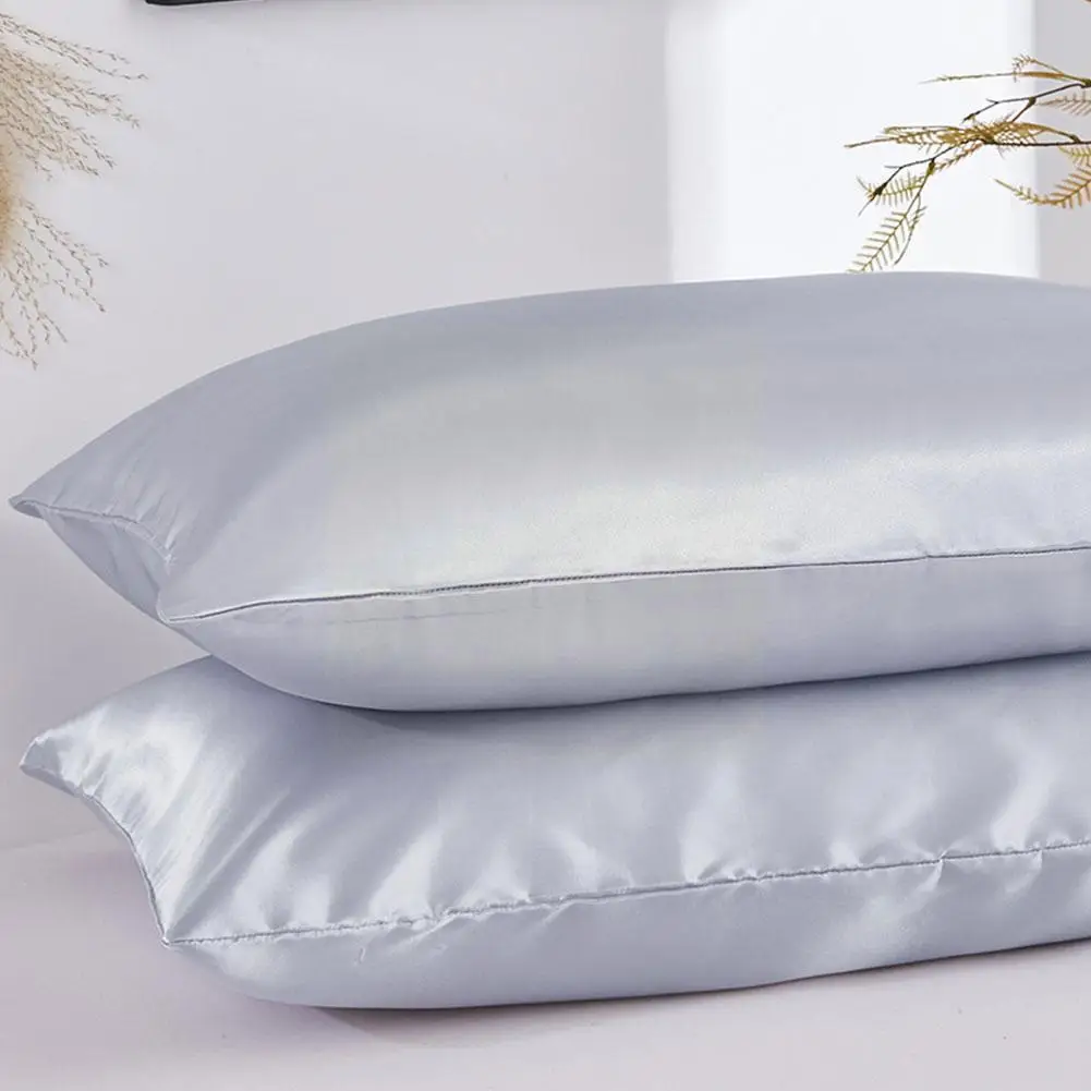 

Атласная Подушка из искусственного шелка, роскошное домашнее постельное белье, цветная Подушка, простая 50*70 см L4k3