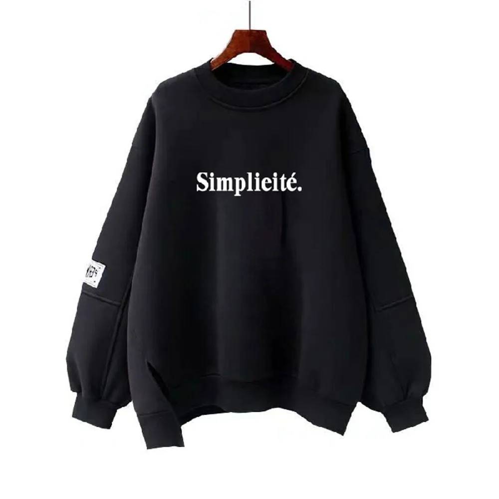 Повседневная Женская толстовка с разрезом толстая весенне-осенняя корейская