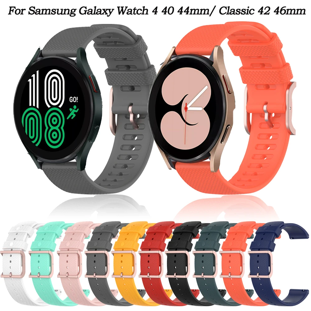 

20MM Strap For Samsung Galaxy Watch 4 Classic 42mm 46mm Smartwatch Silicones Sport Bracelet Galaxy Watch 4 44mm 40mm Watchbands