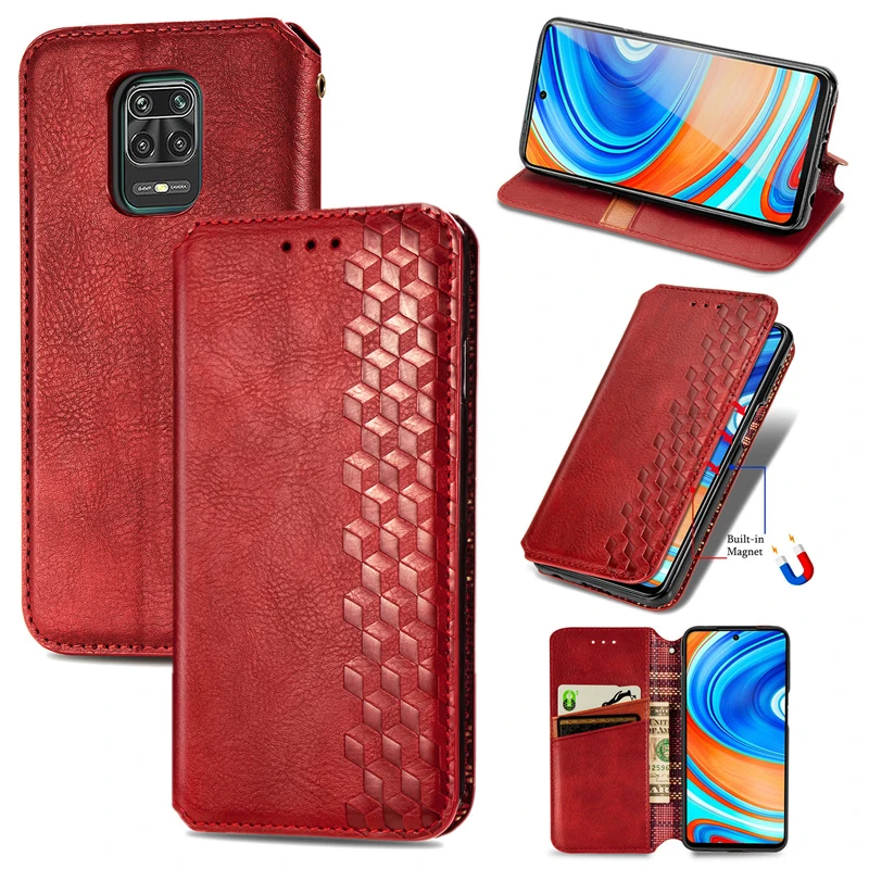 Роскошный кожаный чехол книжка с бумажником для Redmi 9 9A 9C 10X K30 Pro 5G Note MAX 8T
