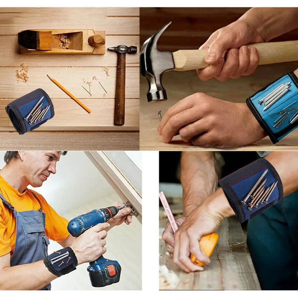 

Magnetic Wristband Strong Magnets Portable Bag Electrician Holder Tool Repair Tool Drill Bag Belt Screws G7K5