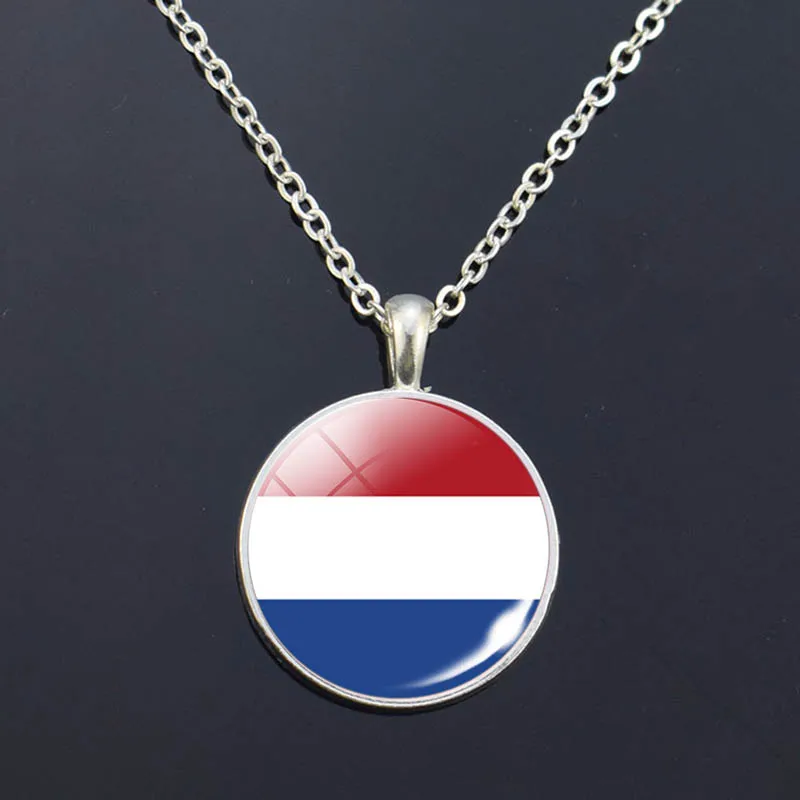 Europe National Flag Long Necklace France Italy Spain Poland Netherlands Ireland Country Glass Cabochon Jewelry | Украшения и