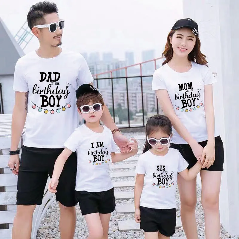 Matching Family Outfits Birthday TShirt Daddy Mommy Daughter Son Kids Baby Boy Girl Sister Brother Matching Clothes Summer Tees