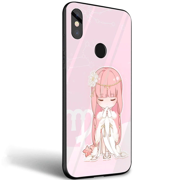 Mobile Phone Case Glass For Xiaomi Mi 8 Lite A1 A2 9 Redmi Note 5 6 7 Pro 6A 4X F1 Cover Anime Kawaii | Мобильные телефоны и