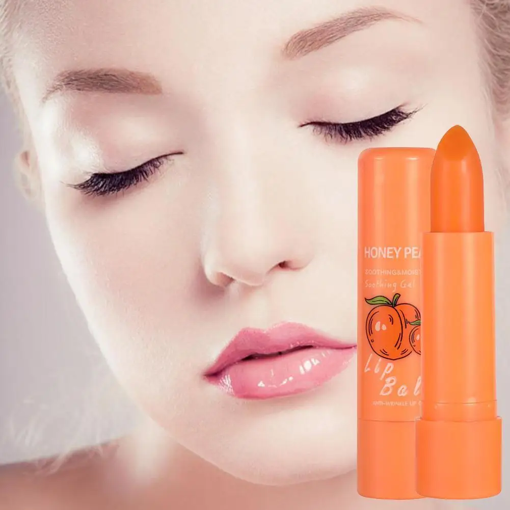 

Natural Temperature Change Color Lip Balm Peach Jelly Cute Lipstick Lasting Peach Care Sweet Skin Lips Moisturizing T5c6