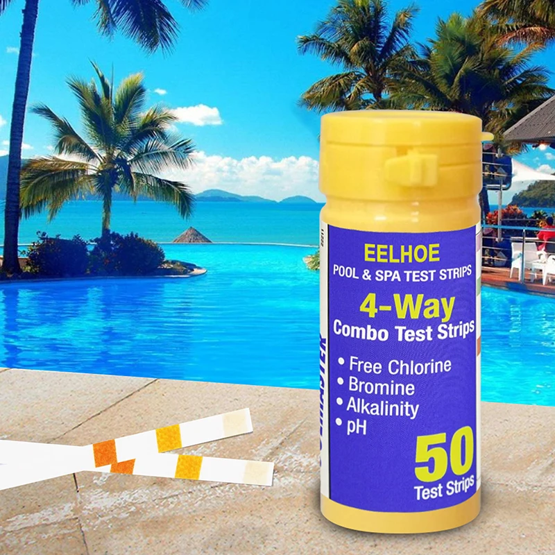 

6 in 1 Swimming Pool Spa Water Test Strips Acid Water Hardness Chlorine Alkalinity PH Cyanuric Bromine test Tools