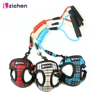 zichen dog harness dog leash small medium dog denim satin mesh thickening adjustable foam comfort handle durable 3 color