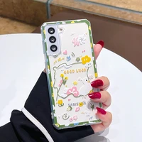 hand painted flowers are suitable for samsung s21 s20 s22 ultras10note 10 20 a50 a70 a42 a32 72 transparent mobile phone case