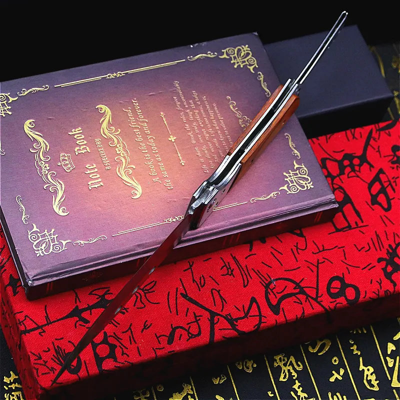 Высококлассный складной нож swallowtail с ручкой из красного дерева американский