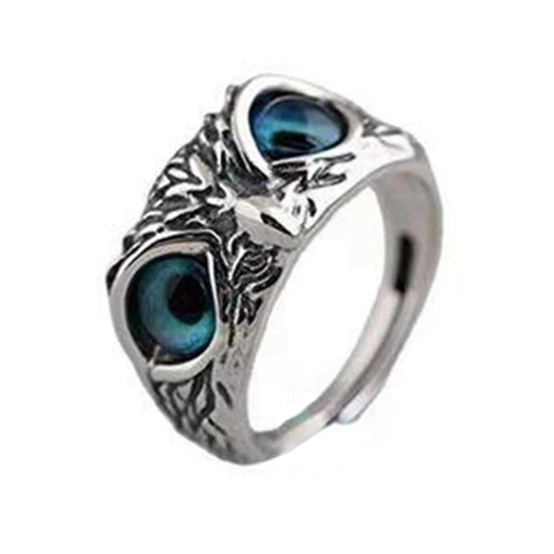 

Demon Eye Owl Ring Retro Animal Open Adjustable Ring Statement Ring Jewelry Gift for Women Girl Lovers